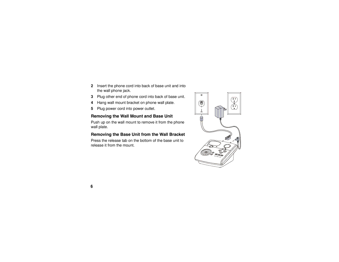 Motorola sd4560 manual Removing the Wall Mount and Base Unit, Removing the Base Unit from the Wall Bracket 