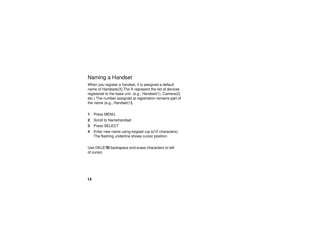 Motorola sd4560 manual Naming a Handset 