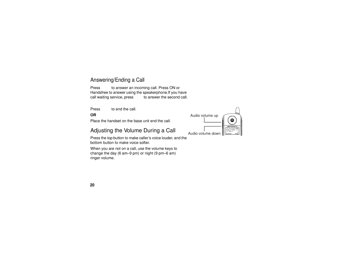 Motorola sd4560 manual Adjusting the Volume During a Call 