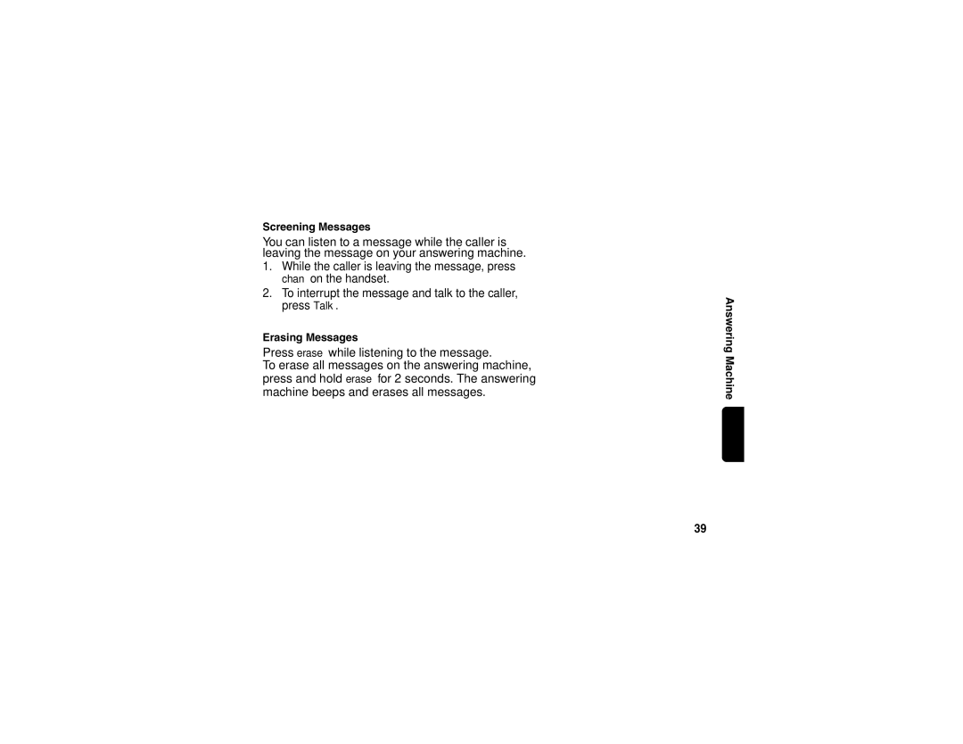 Motorola sd4560 manual Screening Messages 