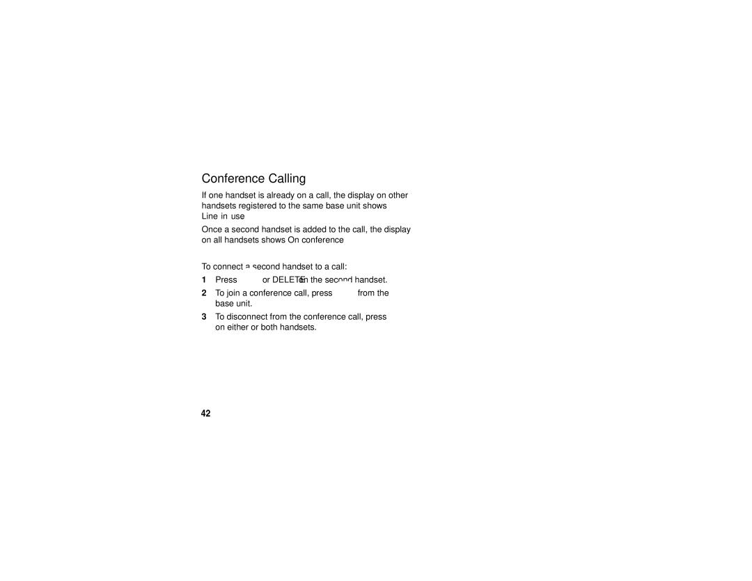 Motorola sd4560 manual Conference Calling 