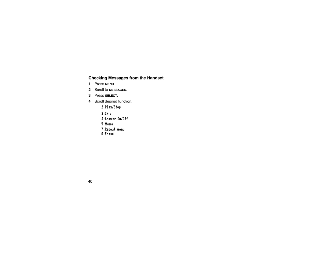 Motorola SD4580 manual Checking Messages from the Handset 