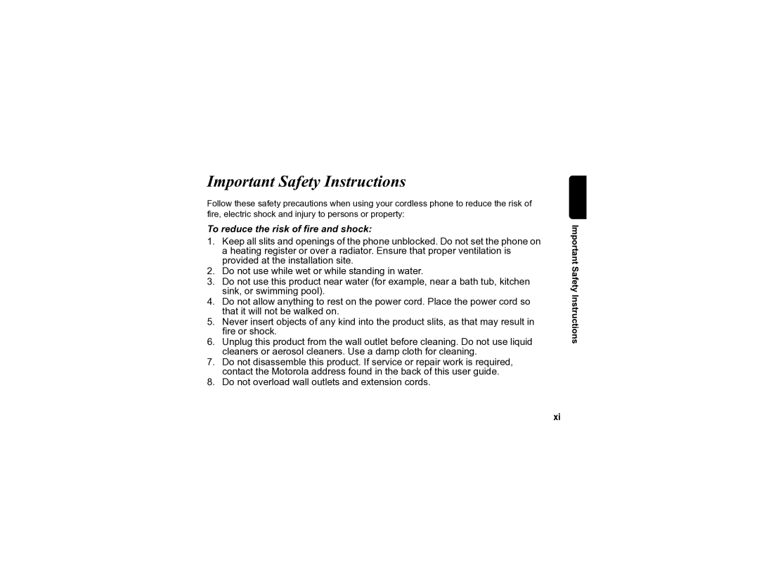 Motorola SD4590 manual Important Safety Instructions 