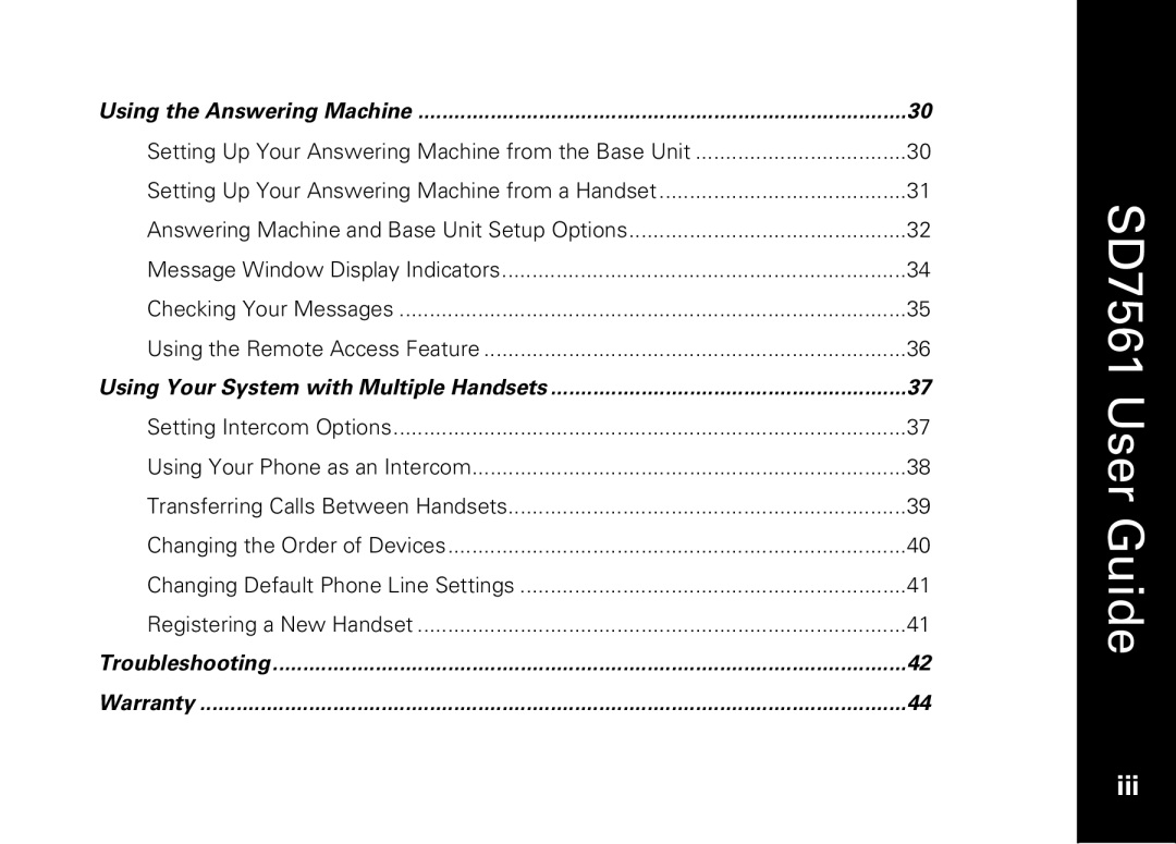 Motorola SD7561 manual Iii 