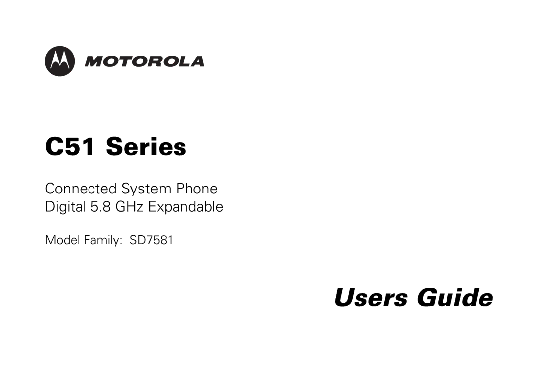 Motorola SD7581 manual Users Guide 