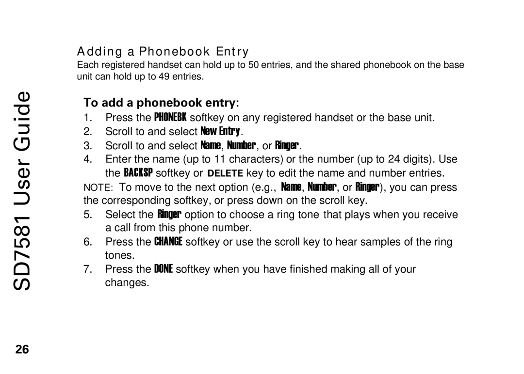 Motorola SD7581 manual Adding a Phonebook Entry, To add a phonebook entry 