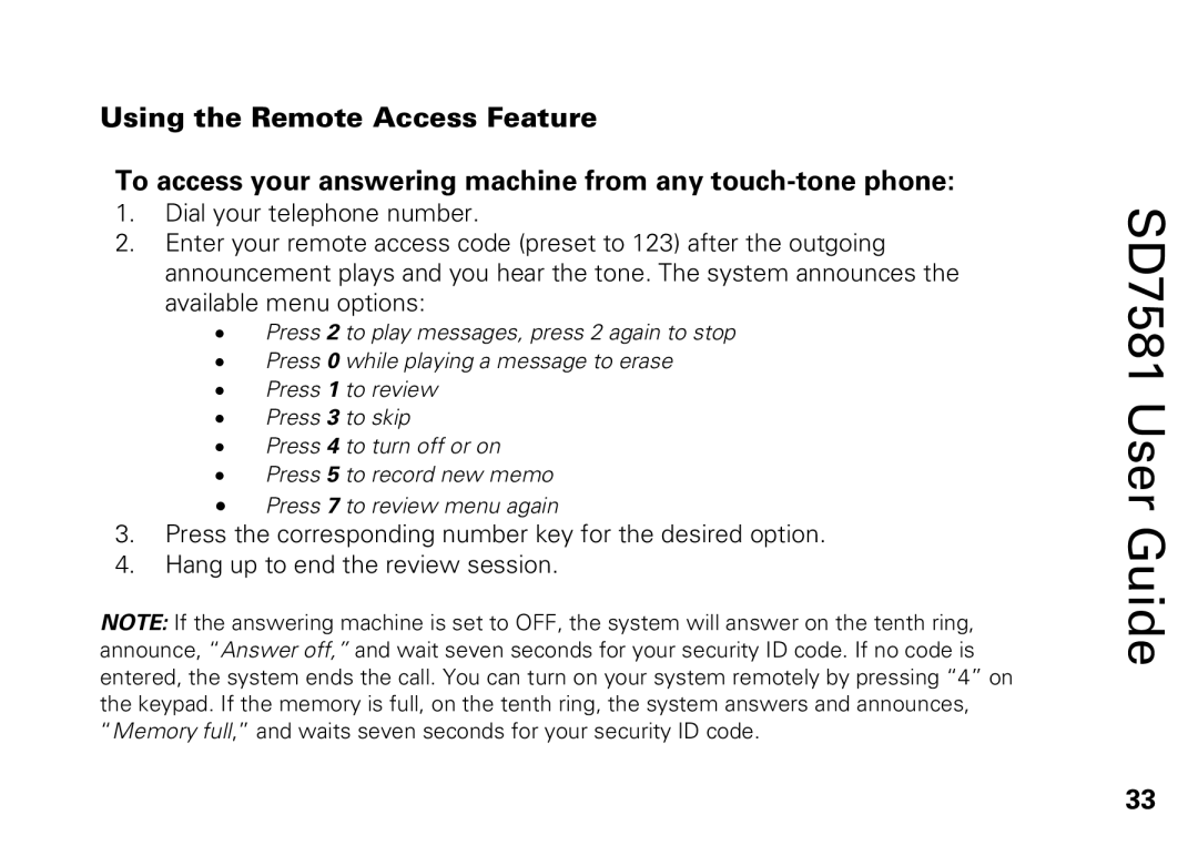 Motorola manual SD7581 User Guide 