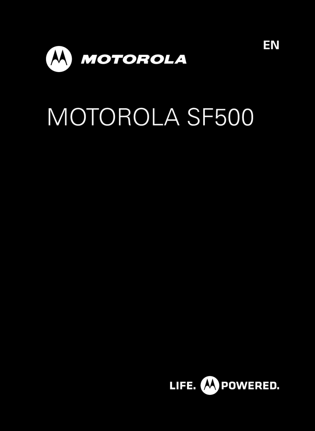 Motorola manual MOTOROLA SF500 