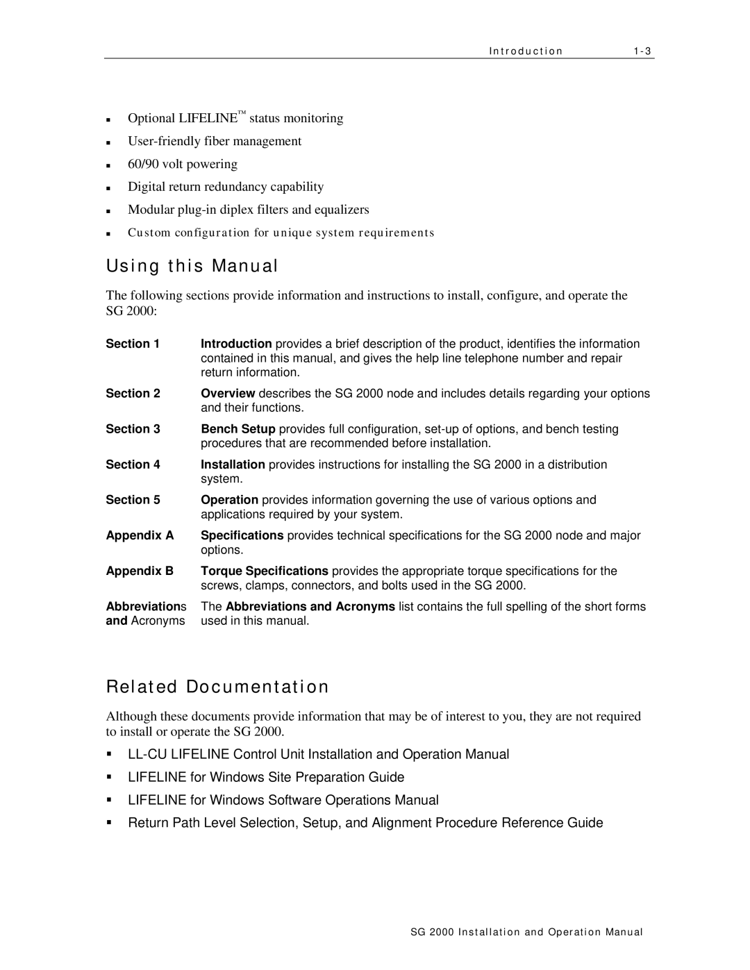 Motorola SG 2000 operation manual Using this Manual, Related Documentation 