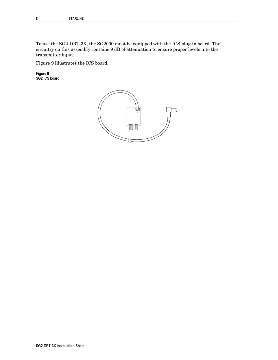 Motorola operation manual Illustrates the ICS board, SG2 ICS board SG2-DRT-3X Installation Sheet 