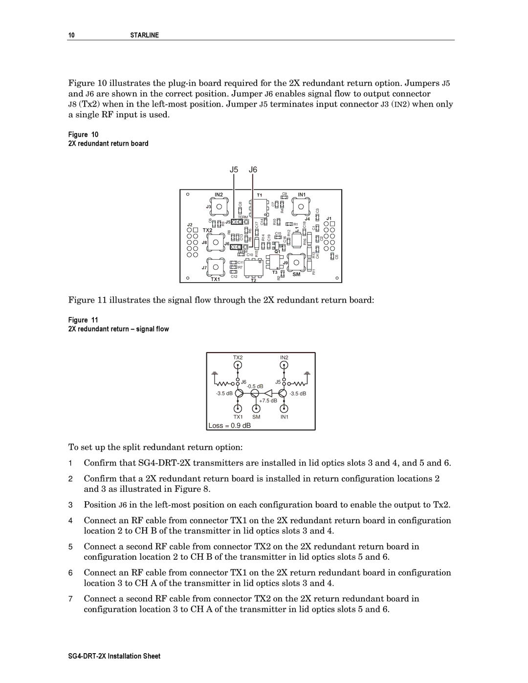 Motorola SG4-DRT-2X manual 2X redundant return board, 2X redundant return signal flow 