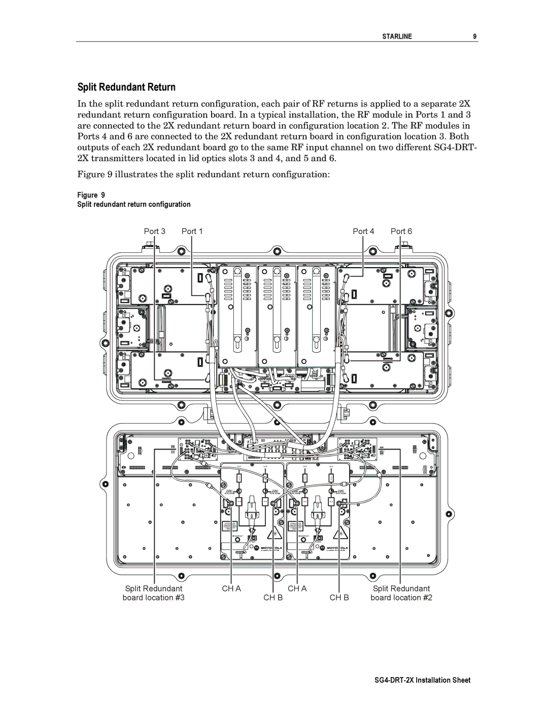 Motorola SG4-DRT-2X manual Split Redundant Return, Split redundant return configuration 