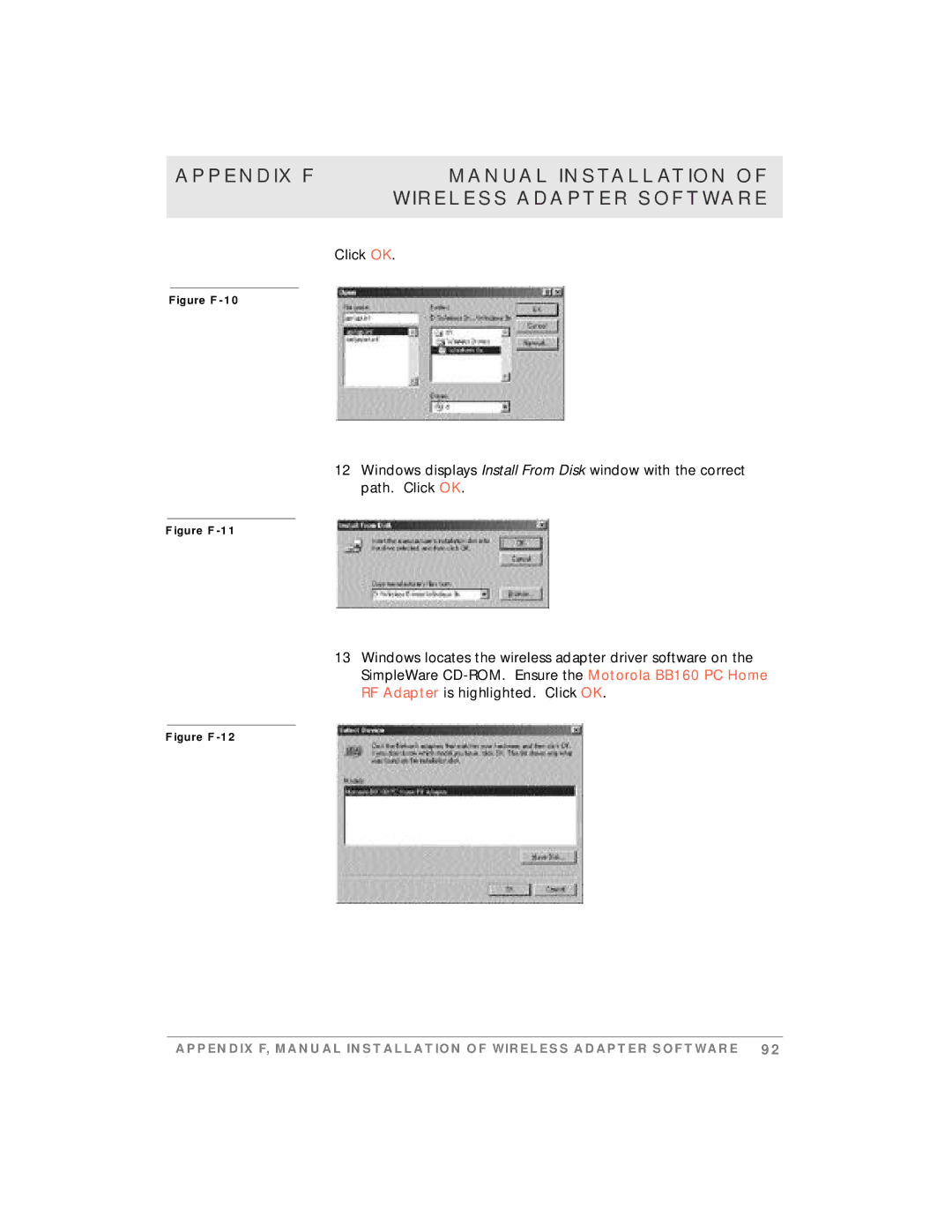 Motorola simplefi manual Figure F-10 