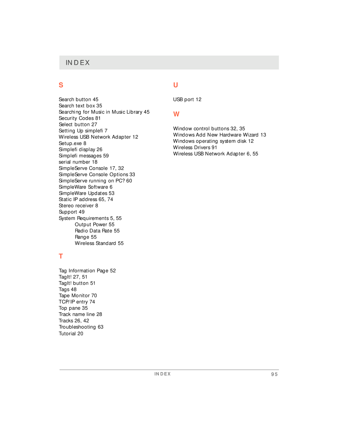 Motorola simplefi manual Index 