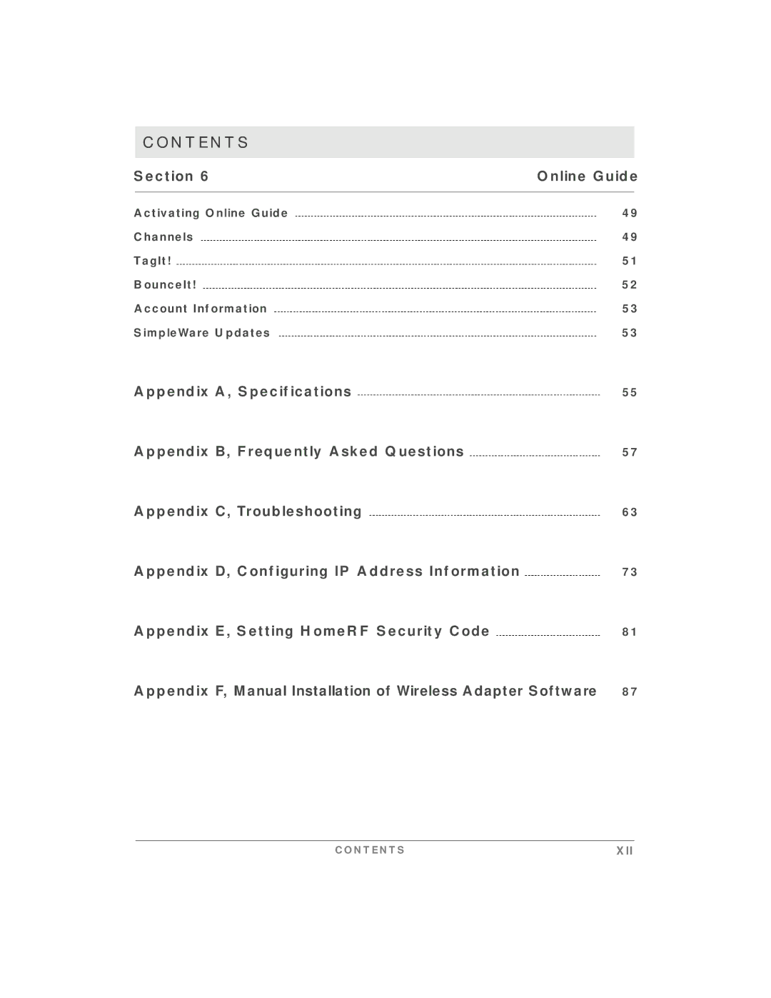 Motorola simplefi manual Section Online Guide 