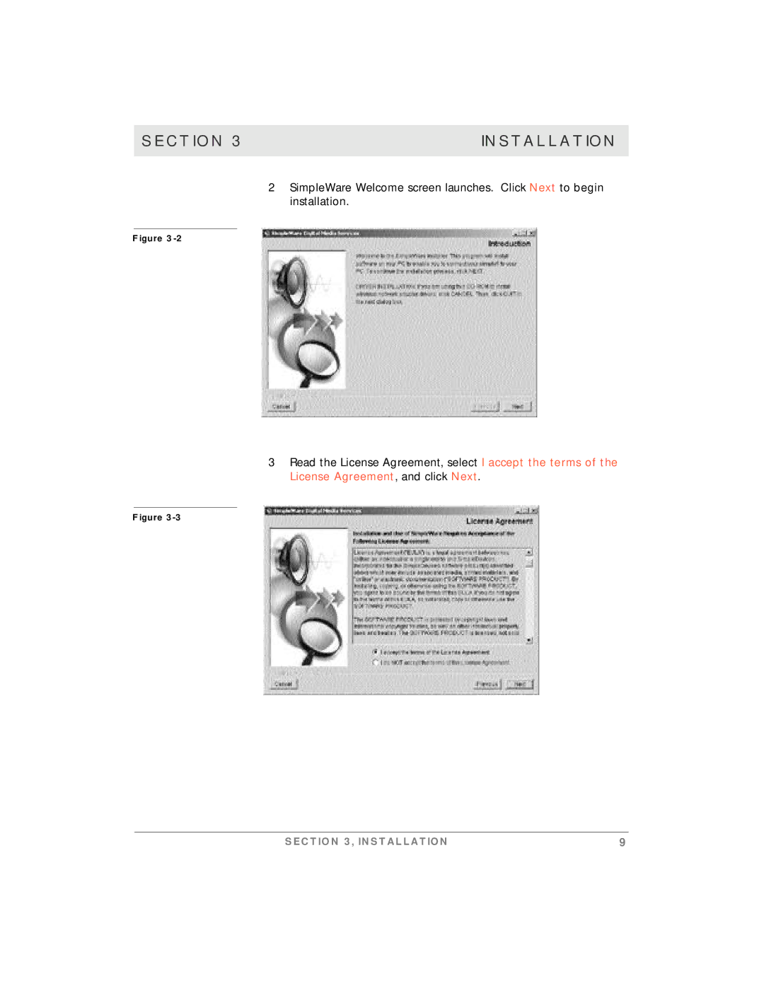 Motorola simplefi manual Section Installation 