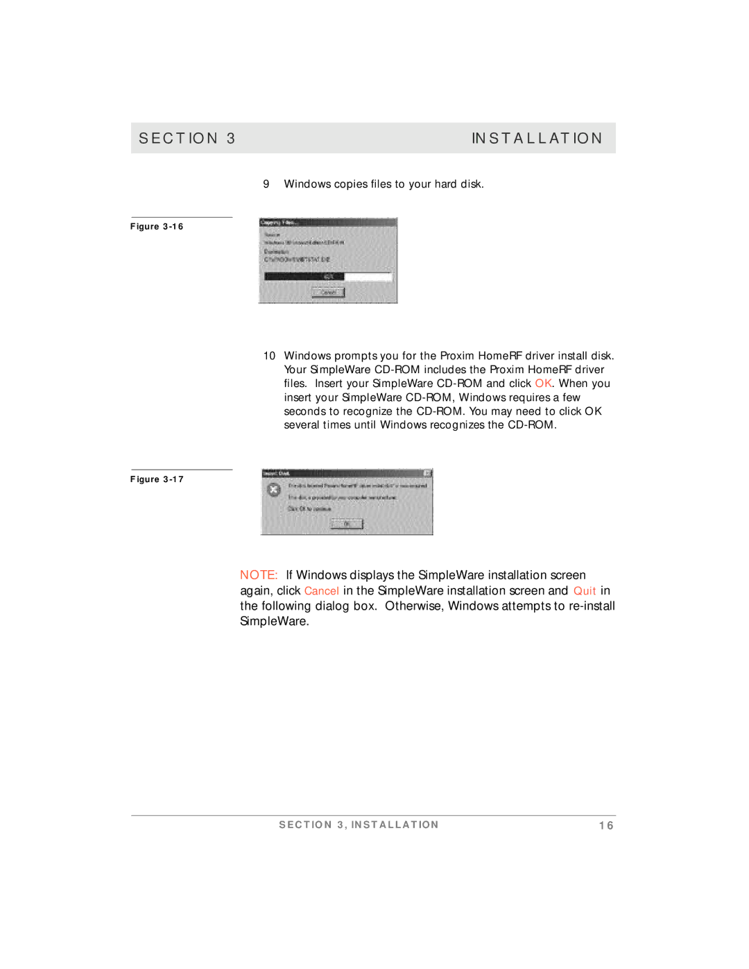 Motorola simplefi manual Section Installation 