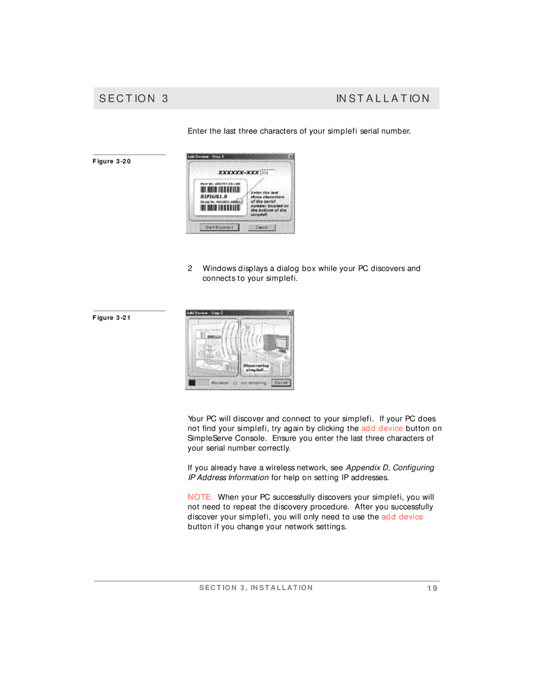 Motorola simplefi manual Section Installation 