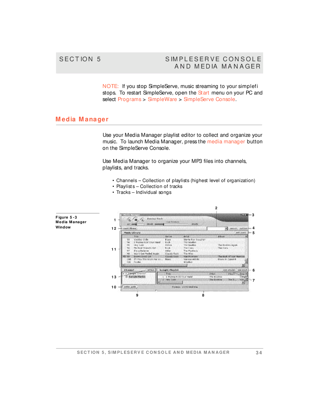 Motorola simplefi manual Media Manager 