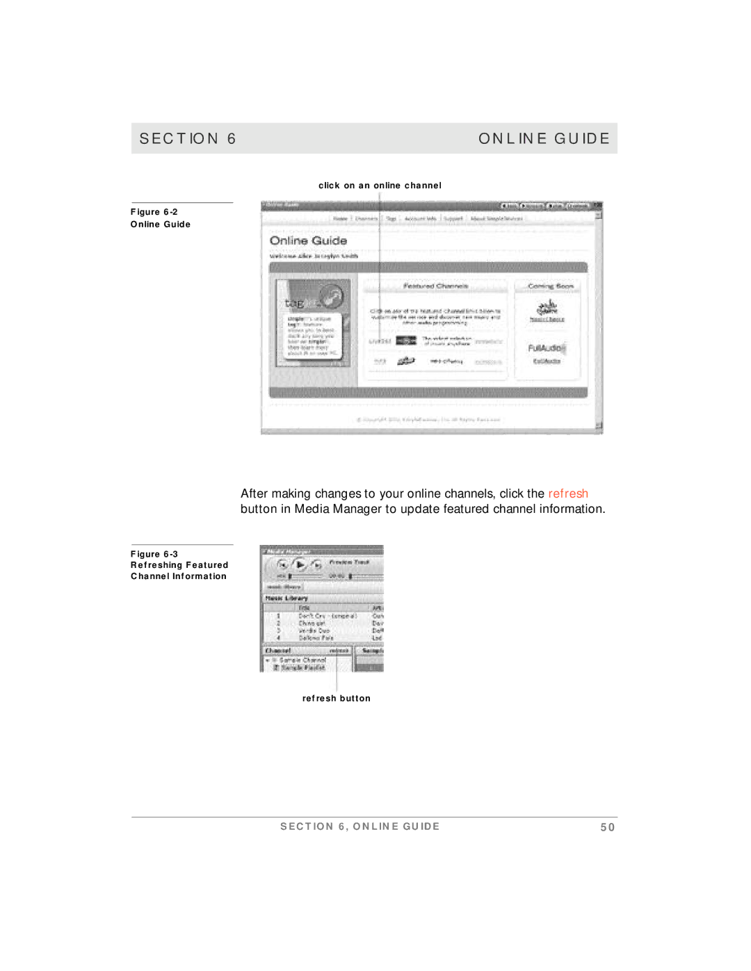 Motorola simplefi manual Click on an online channel Online Guide 