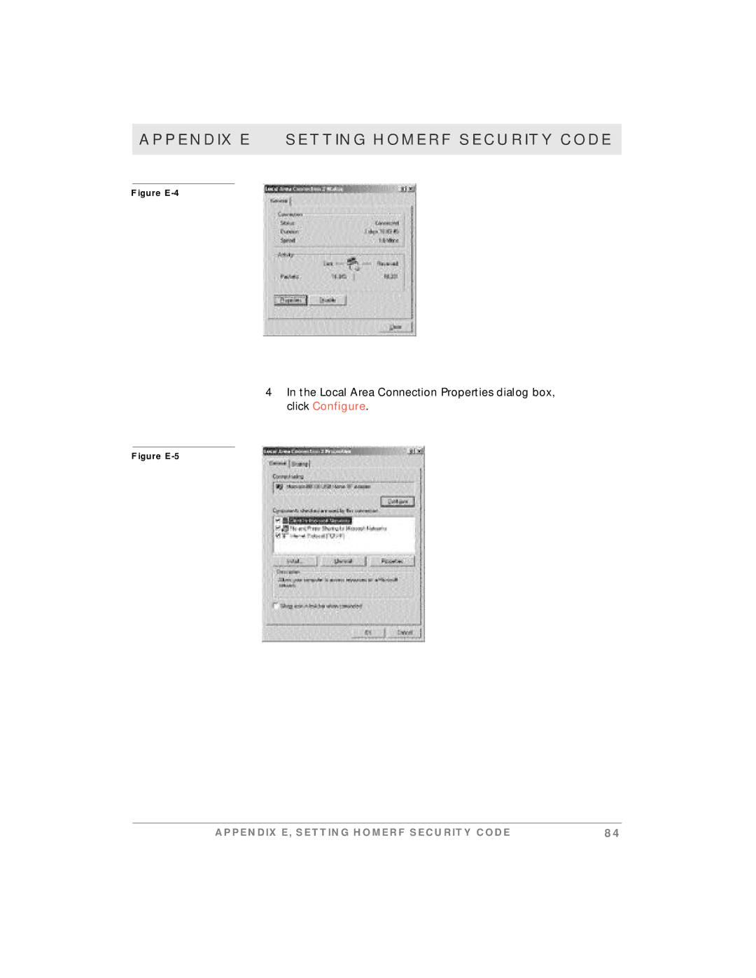 Motorola simplefi manual Local Area Connection Properties dialog box, click Configure 