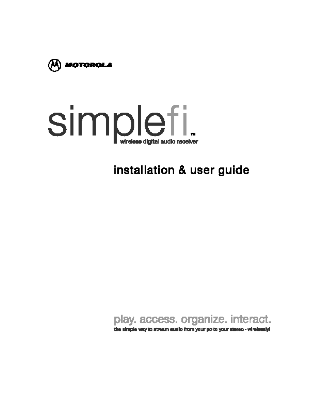 Motorola simplefi manual 