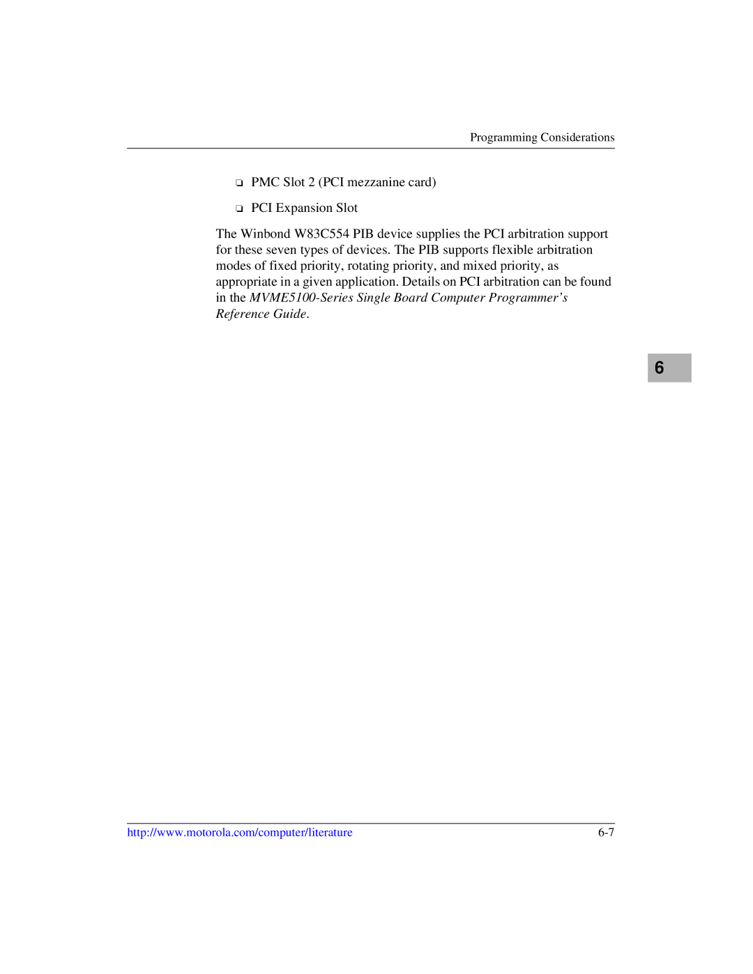 Motorola MVME5100, Single Board Computer manual Programming Considerations 