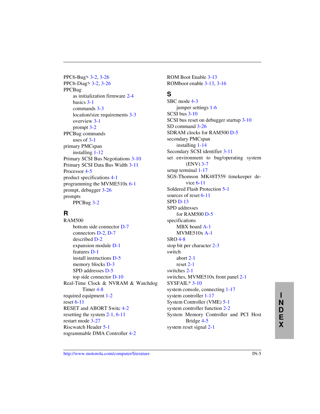 Motorola MVME5100, Single Board Computer manual IN-5 