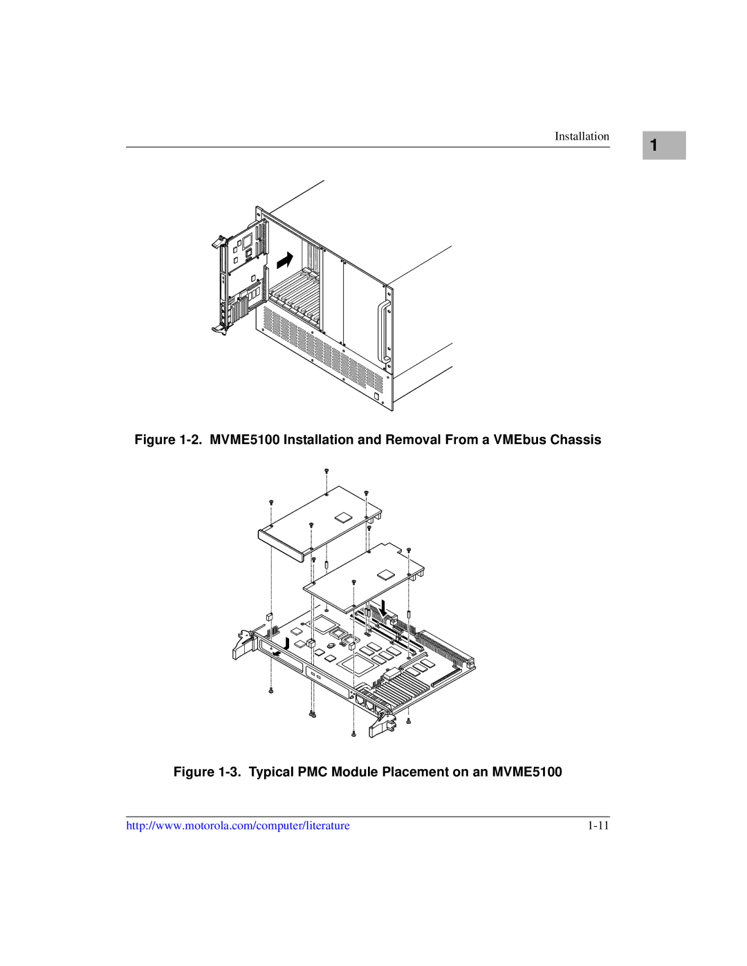 Motorola Single Board Computer manual MVME5100 Installation and Removal From a VMEbus Chassis 