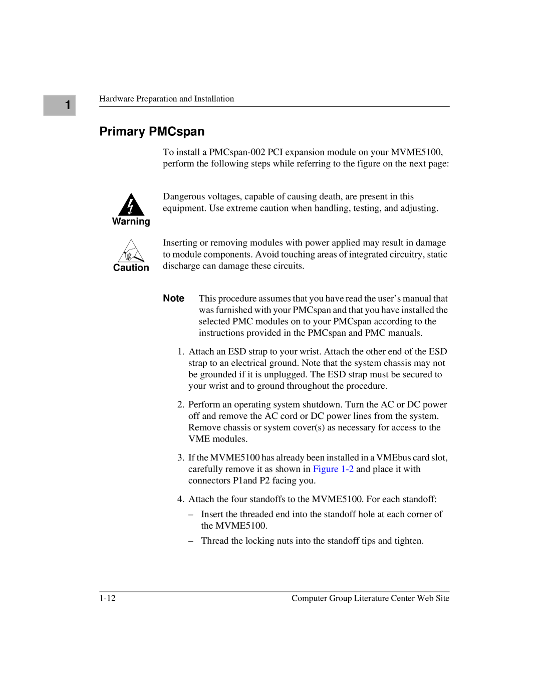 Motorola Single Board Computer, MVME5100 manual Primary PMCspan 