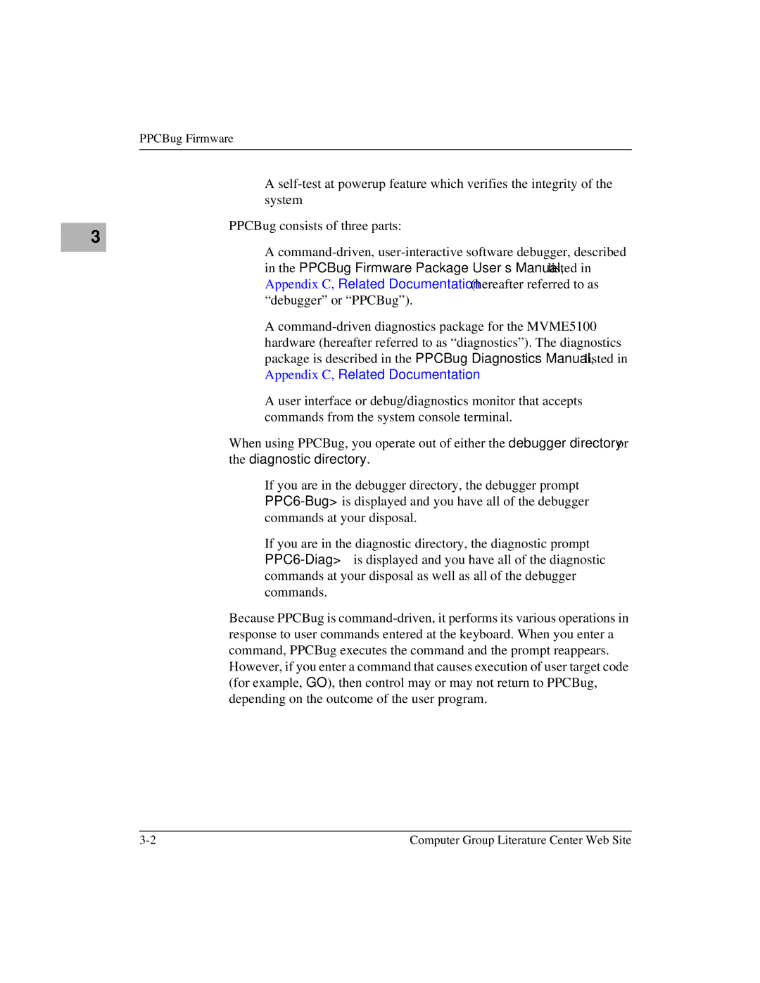 Motorola Single Board Computer, MVME5100 manual PPCBug Firmware 