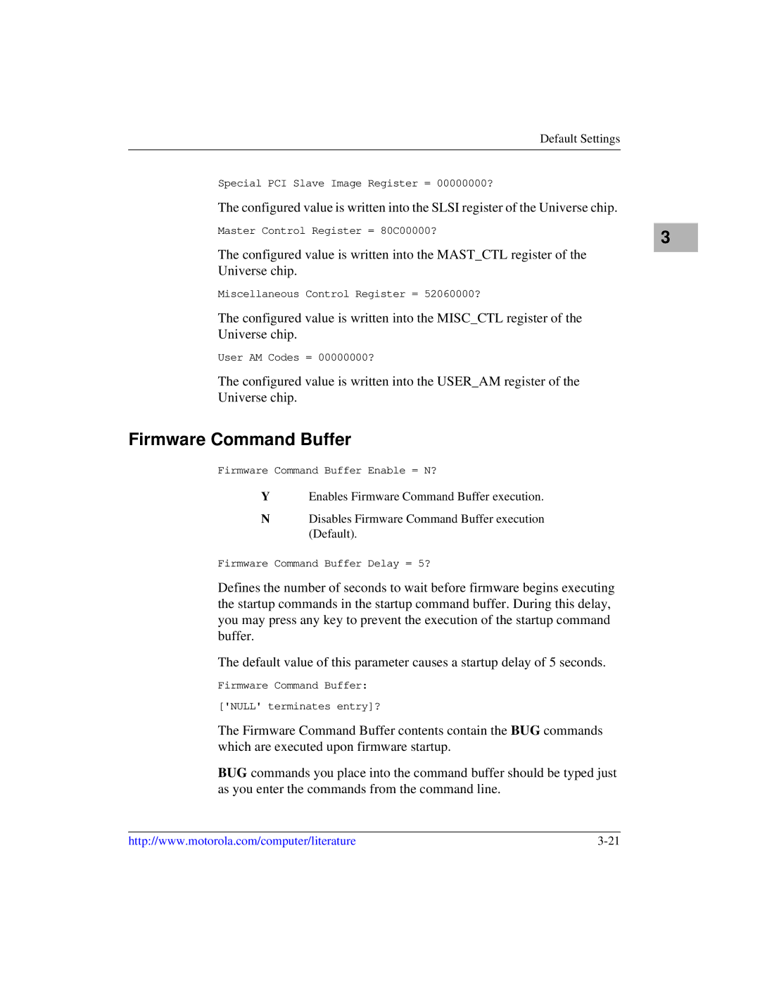 Motorola MVME5100, Single Board Computer manual Firmware Command Buffer 