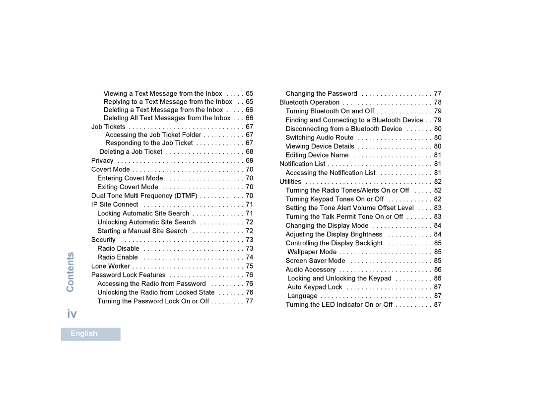 Motorola SL4000, SL4010 manual Contents 