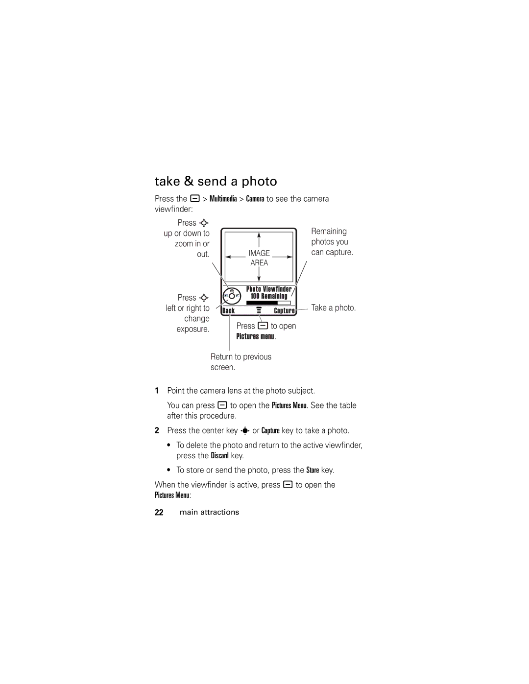 Motorola SLVR GSM manual Take & send a photo 