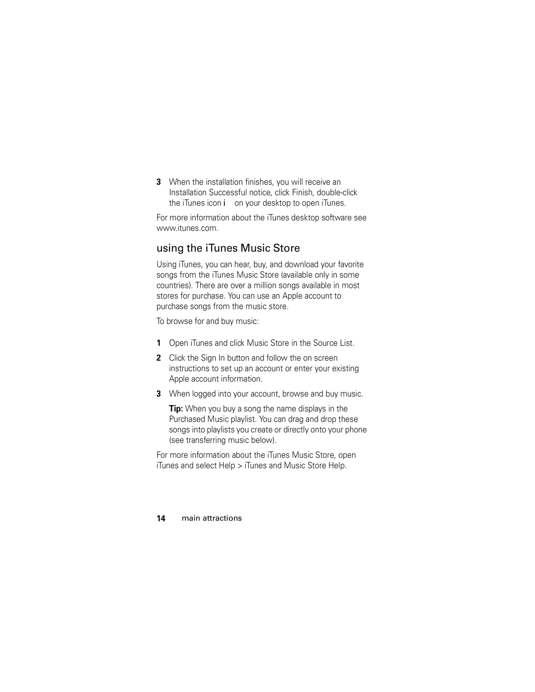 Motorola SLVR L7 manual Using the iTunes Music Store 