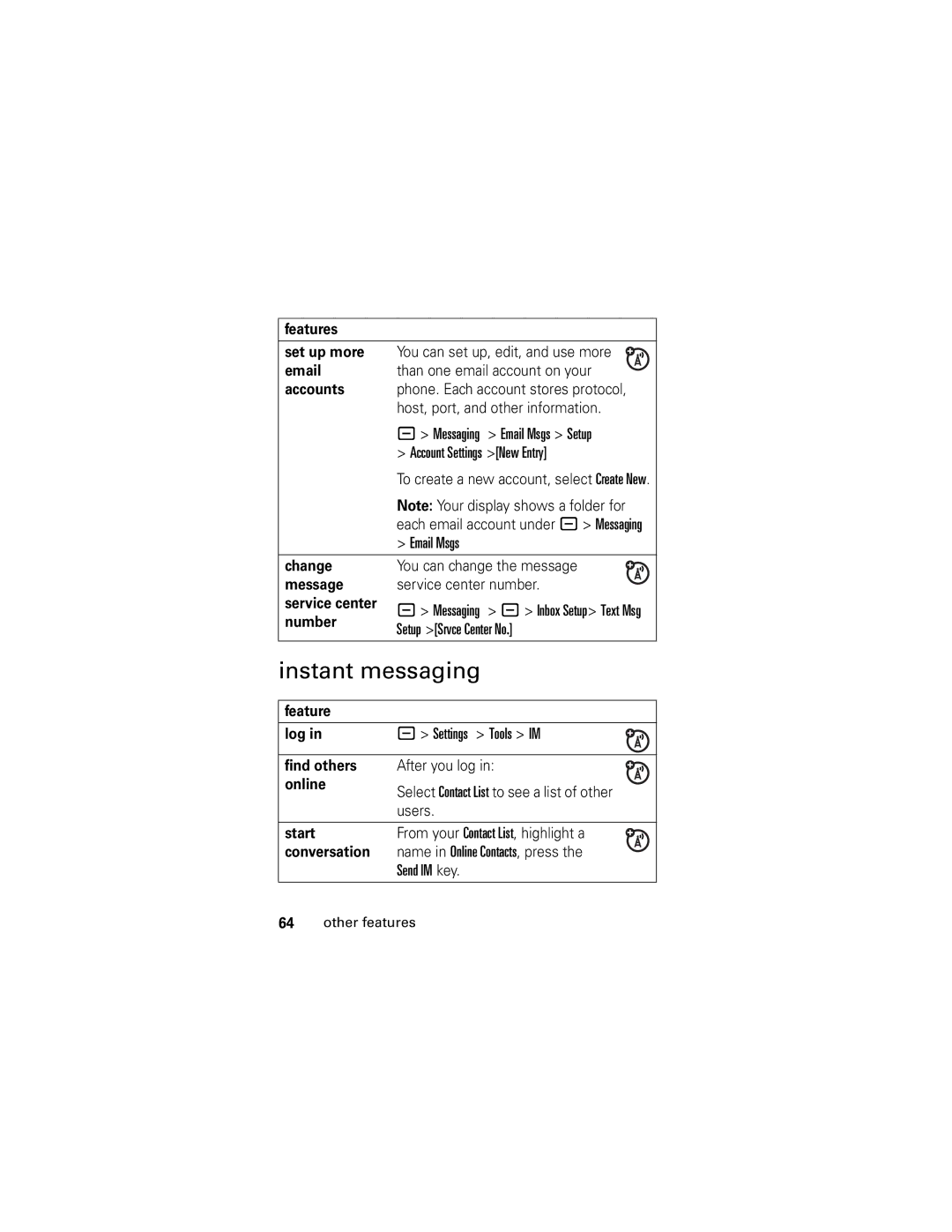 Motorola SLVR L7 manual Instant messaging 