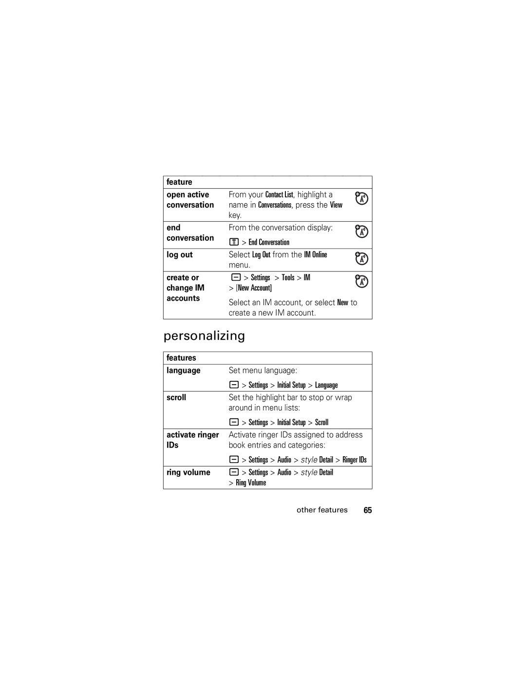 Motorola SLVR L7 manual Personalizing 