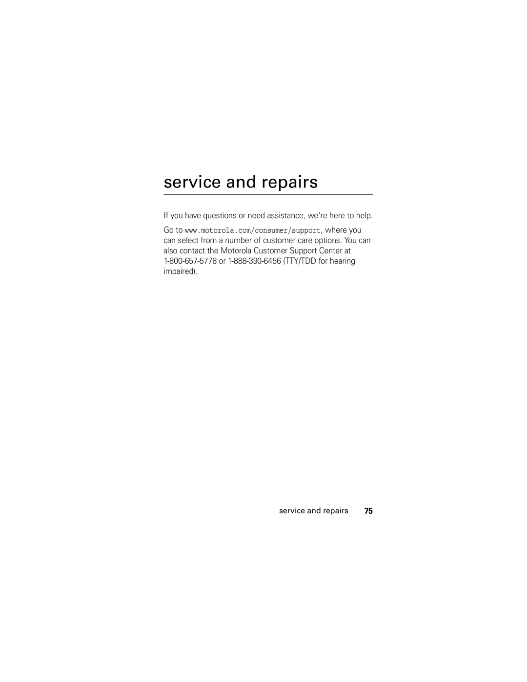 Motorola SLVR L7 manual Service and repairs, If you have questions or need assistance, were here to help 