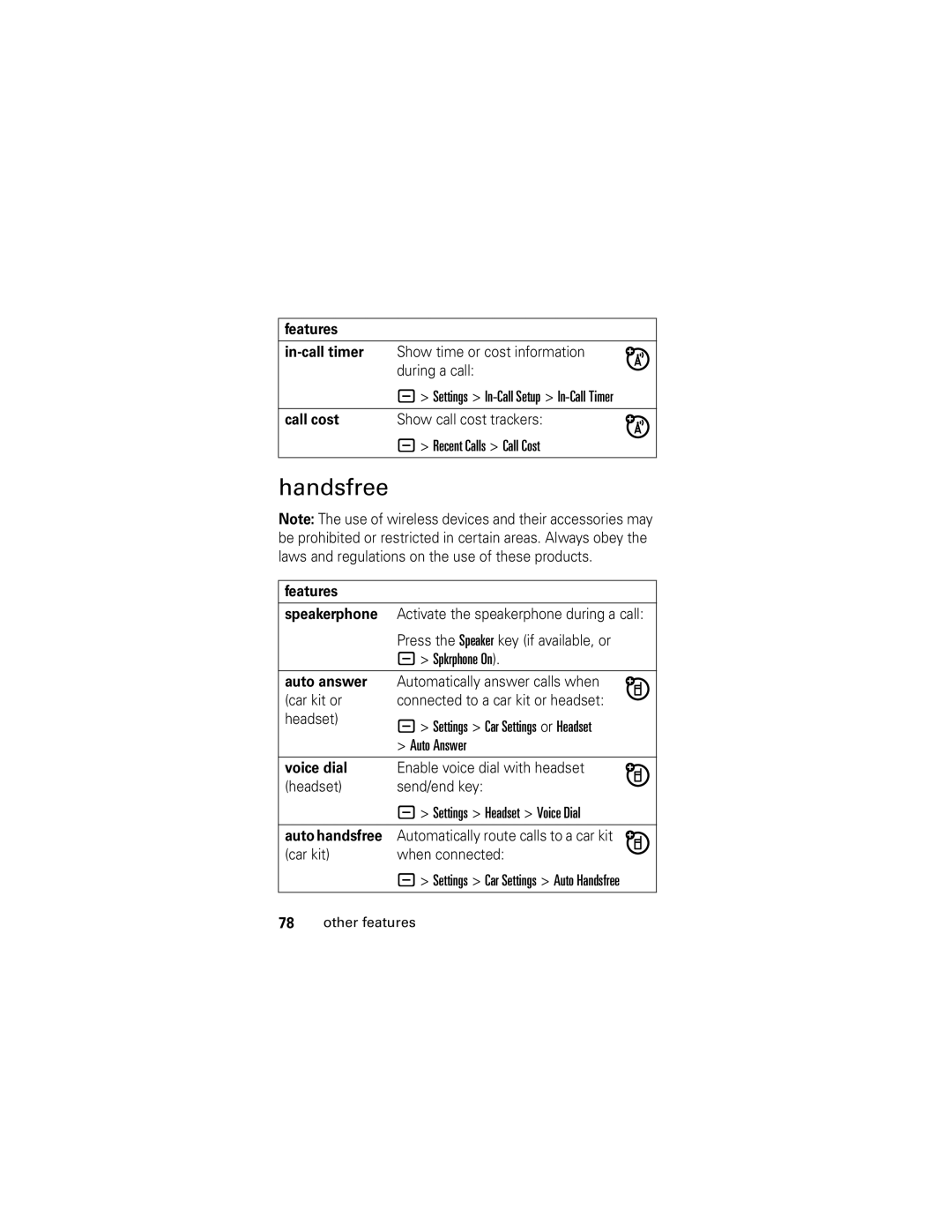 Motorola slvr v8 manual Handsfree 