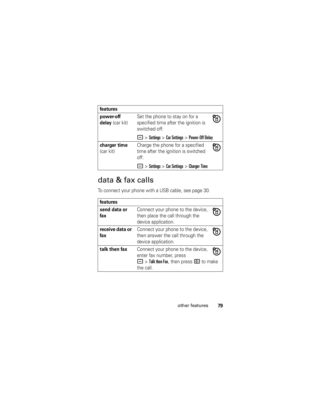 Motorola slvr v8 manual Data & fax calls, To connect your phone with a USB cable, see 