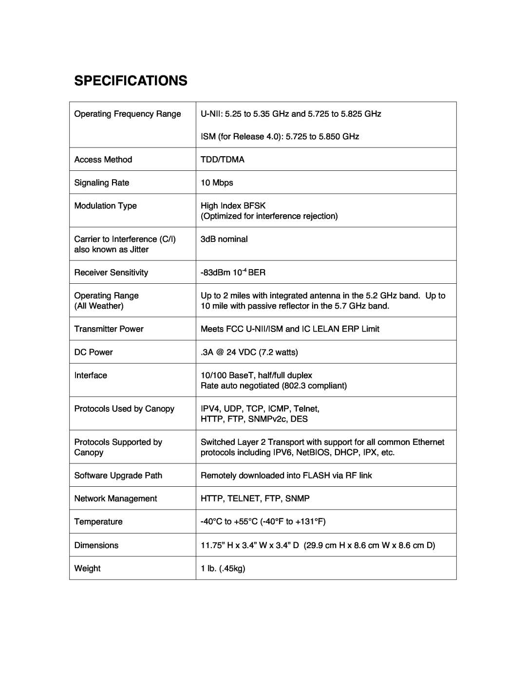 Motorola SM02-UG-en user manual Specifications 