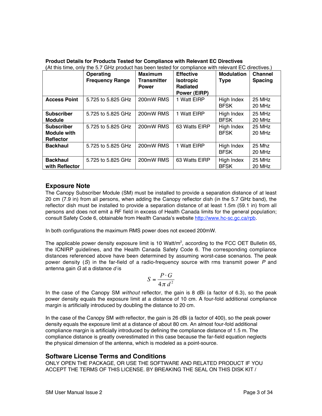 Motorola SM02-UG-en user manual Exposure Note 