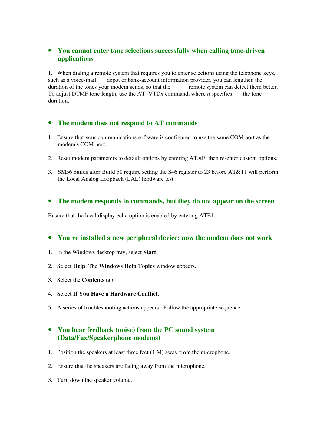 Motorola SM56 quick start ∙ The modem does not respond to AT commands, Select If You Have a Hardware Conflict 