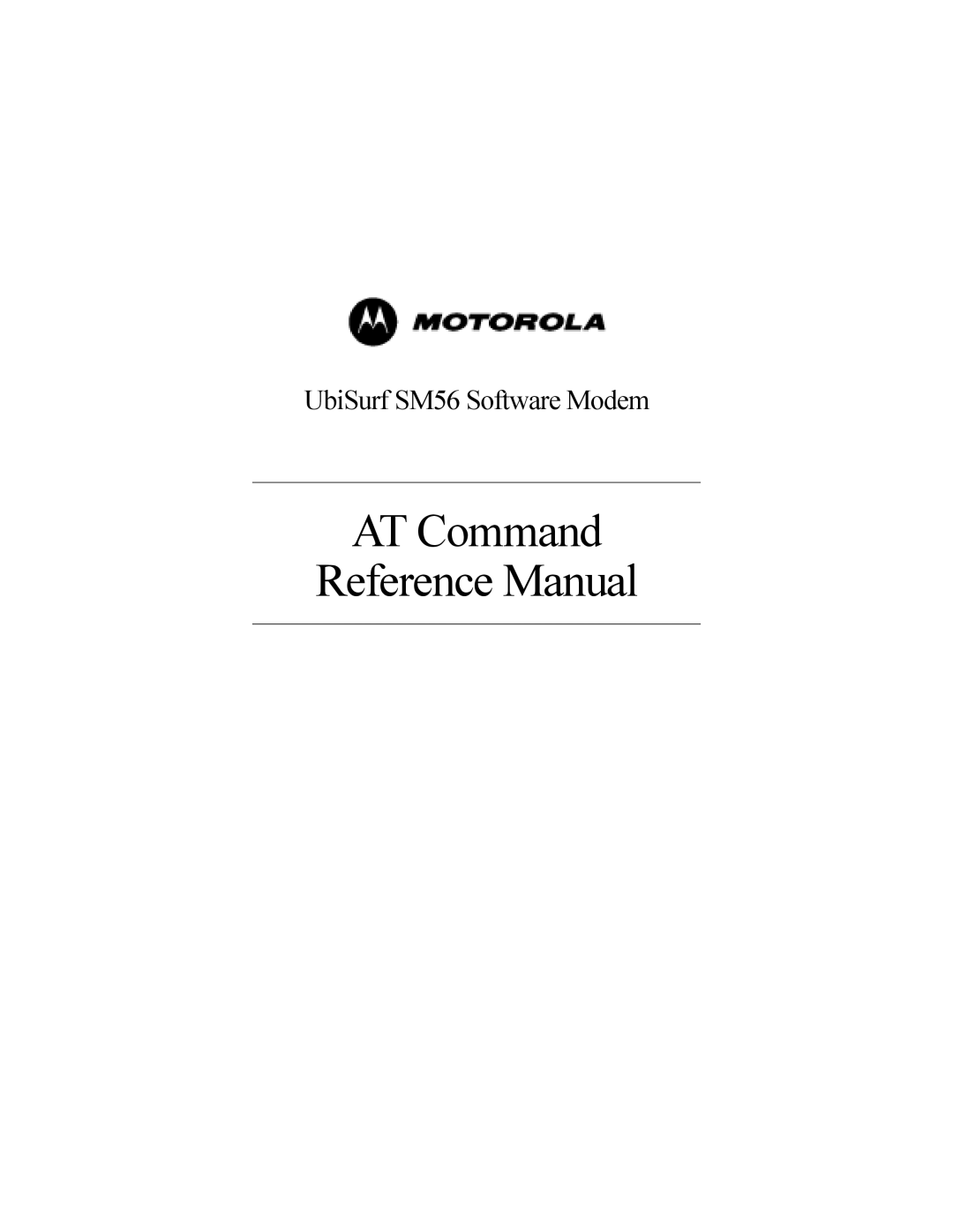 Motorola SM56 manual AT Command Reference Manual 