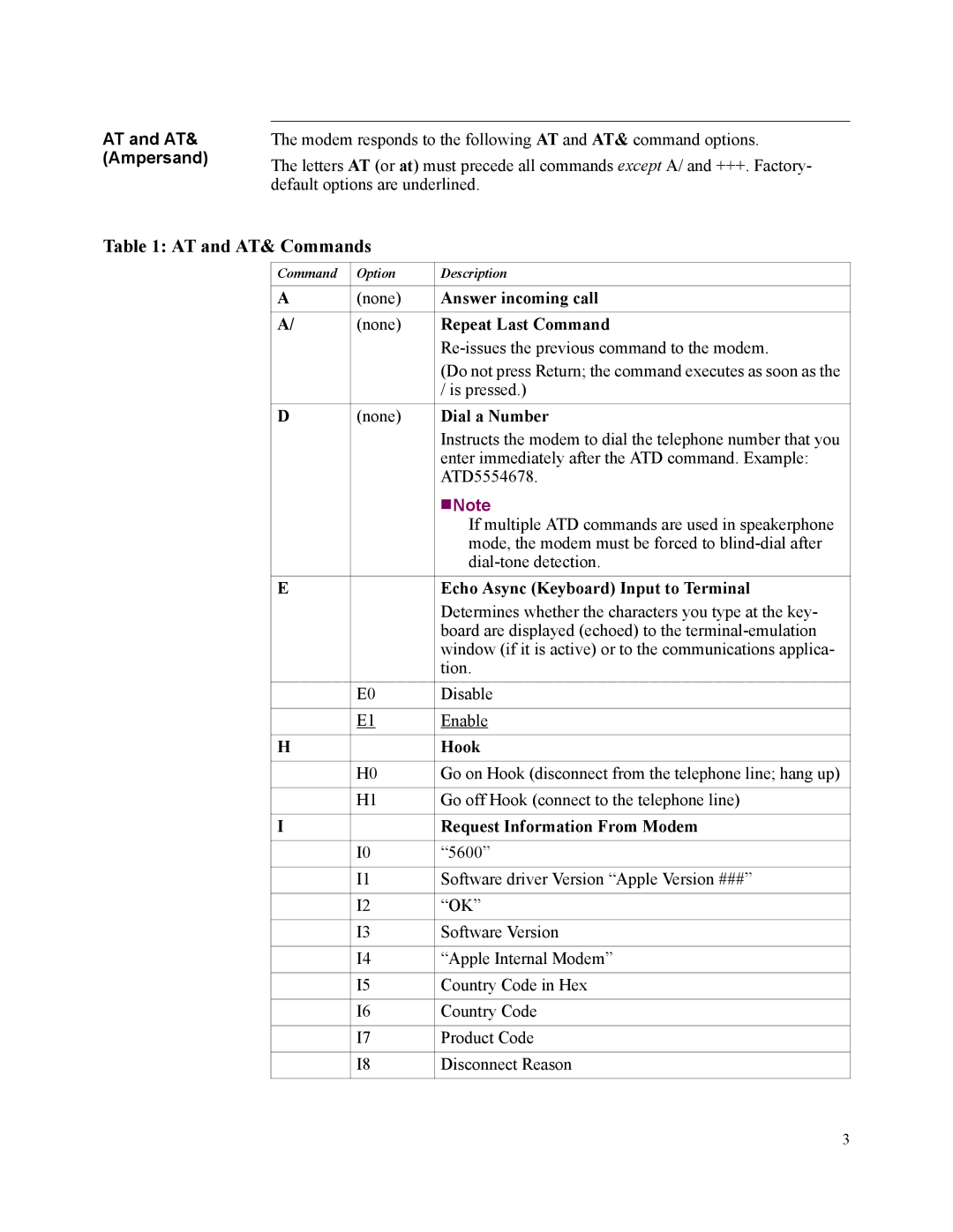 Motorola SM56 manual AT and AT& Commands 