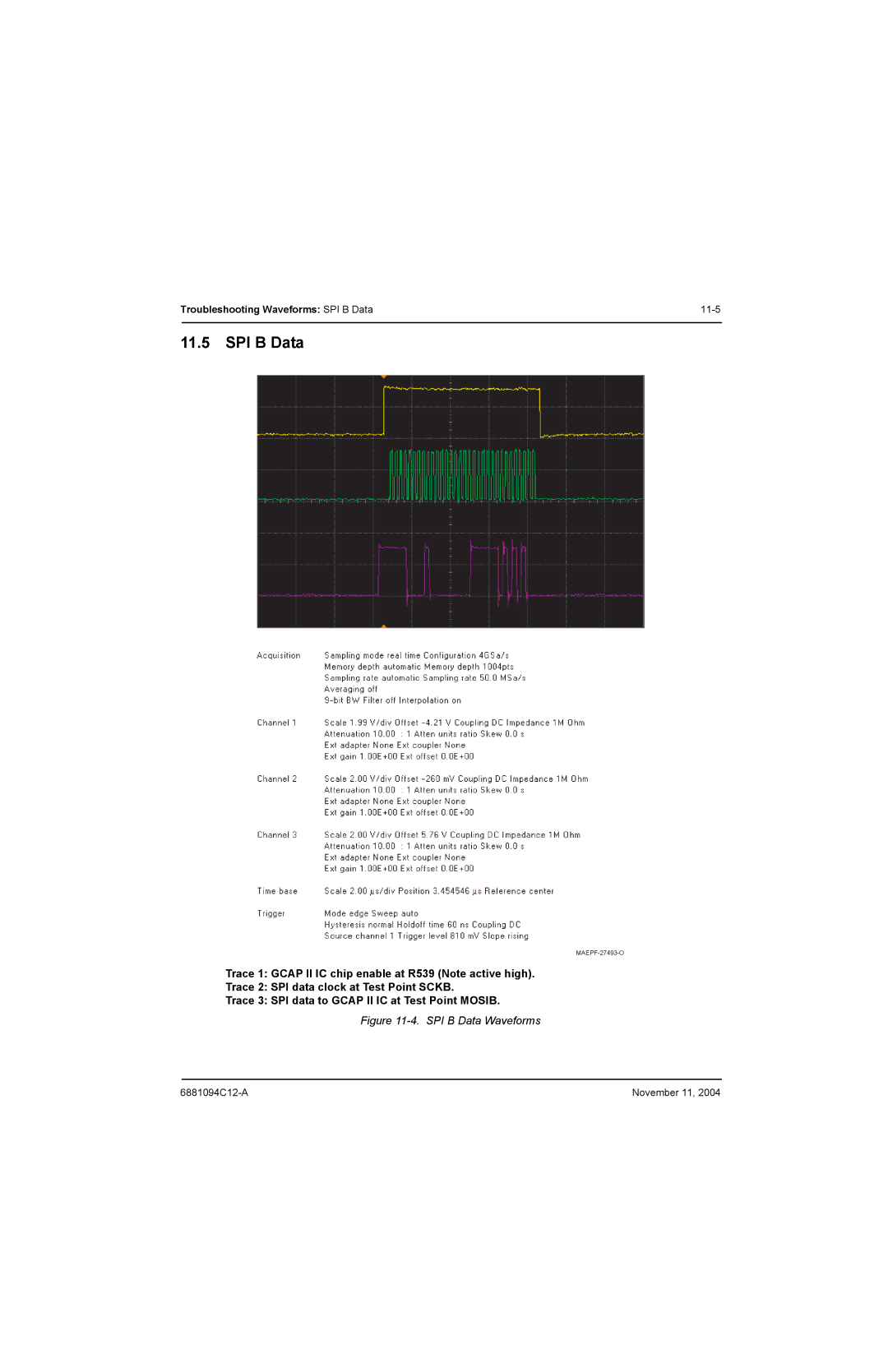 Motorola SSETM 5000 service manual SPI B Data Waveforms 