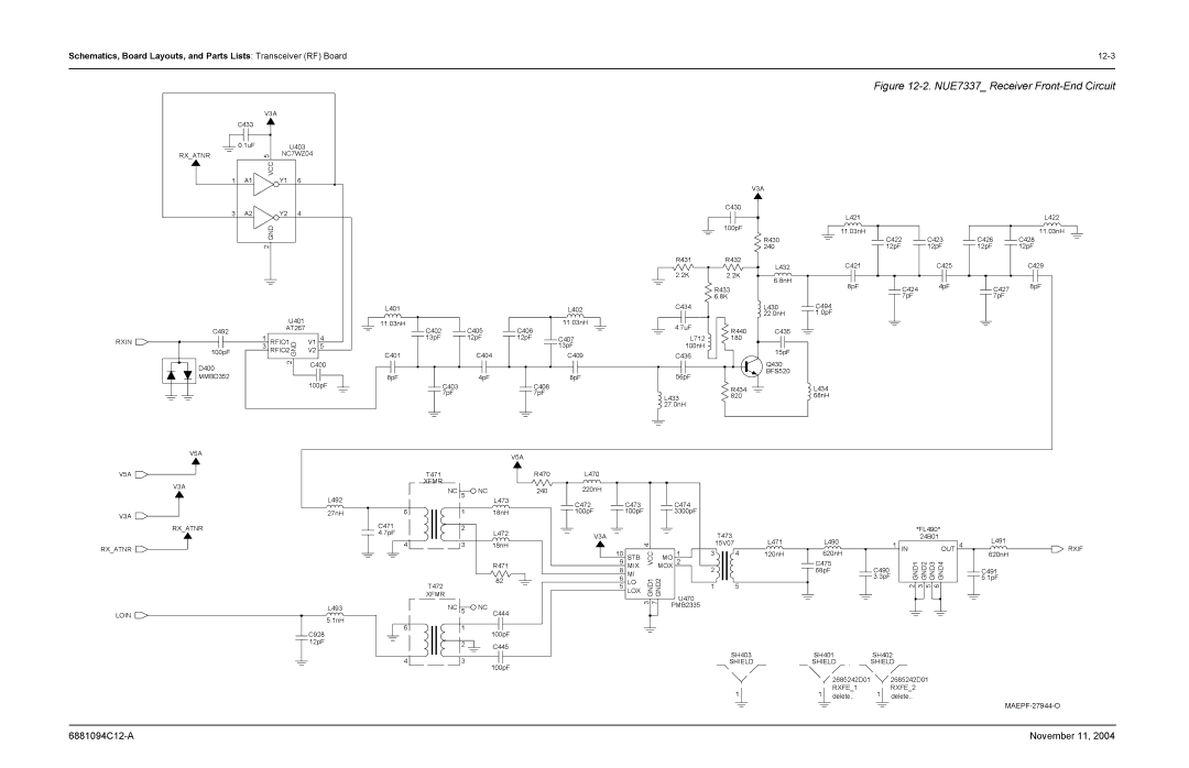 Motorola SSETM 5000 service manual NUE7337 Receiver Front-End Circuit 