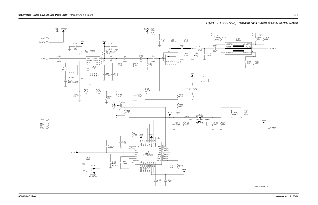 Motorola SSETM 5000 service manual NUE7337 Transmitter and Automatic Level Control Circuits 