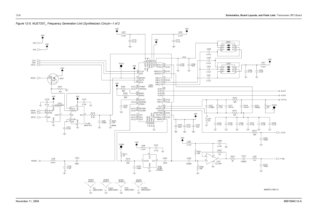 Motorola SSETM 5000 service manual NUE7337 Frequency Generation Unit Synthesizer Circuit-1 