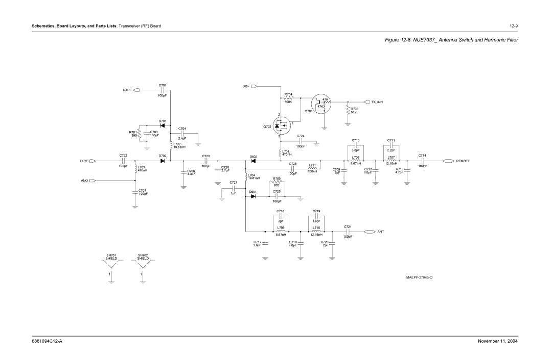 Motorola SSETM 5000 service manual NUE7337 Antenna Switch and Harmonic Filter 